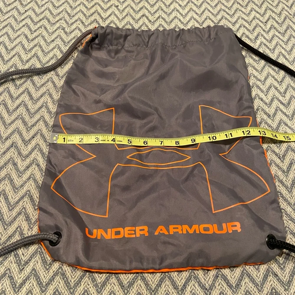 Under Armour Black and Orange Drawstring Backpack